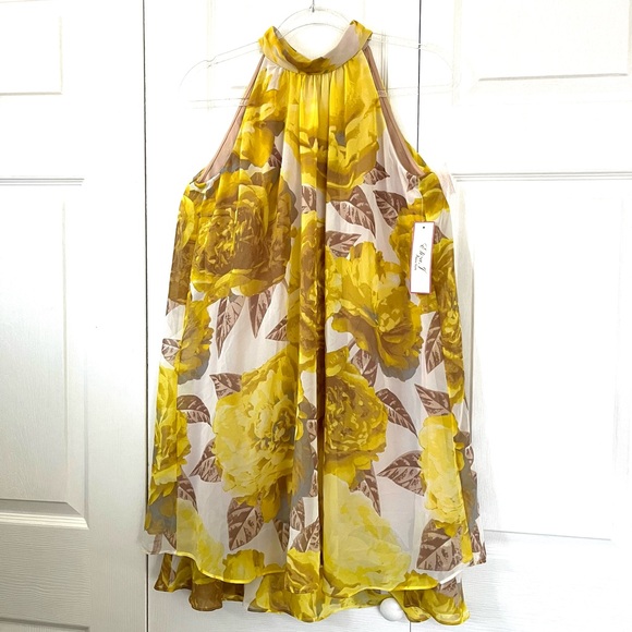 Eliza J Halter Mini Floral Dress sz 4 - Picture 6 of 11